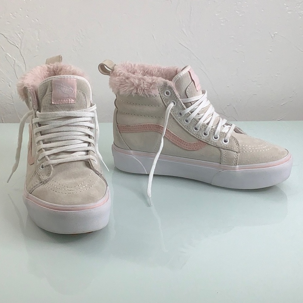 Vans SK8 HI Platform MTE lined in Pink hi tops sneakers unisex SZ 8.5 women EUC